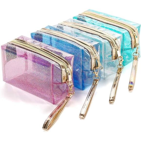 Clear Makeup Bag Waterproof Cosmetic Bag Zippered Toiletry Bag Portable Set - Picture 1 of 8